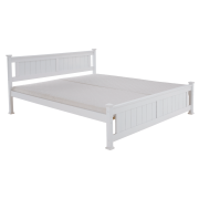 Posteľ s roštom, borovicové drevo/biela, 180x200, LUCAS NEW