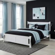 Posteľ s roštom, borovicové drevo/biela, 180x200, LUCAS NEW