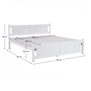 Posteľ s roštom, borovicové drevo/biela, 180x200, LUCAS NEW