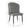 Jedálenská stolička, sivá Velvet látka/čierna, UDAJA