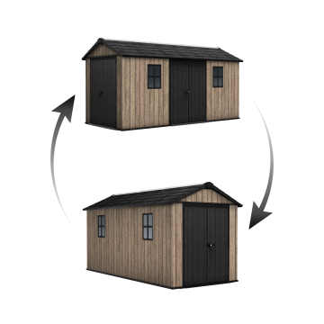 Záhradný domček Keter Apex 7,5 x 15 Ashwood, s podlahou