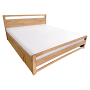 Manželská posteľ, 180x200, masívne drevo, prírodná, SHEILA
