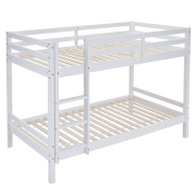 Poschodová posteľ, 90x200, masívne drevo, biela, INEZA