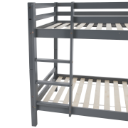 Poschodová posteľ, 90x200, masívne drevo, sivá, INEZA