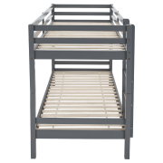 Poschodová posteľ, 90x200, masívne drevo, sivá, INEZA