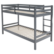 Poschodová posteľ, 90x200, masívne drevo, sivá, INEZA