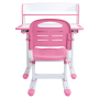 Rastúci písací stôl a stolička, ružová/biela, set ZION