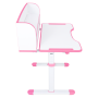 Rastúci písací stôl a stolička, ružová/biela, set ZION
