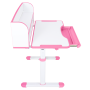 Rastúci písací stôl a stolička, ružová/biela, set ZION