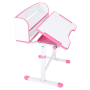 Rastúci písací stôl a stolička, ružová/biela, set ZION