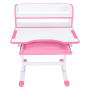 Rastúci písací stôl a stolička, ružová/biela, set ZION