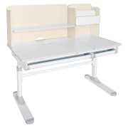 Rastúci písací stôl, natural/biela, LEDIN