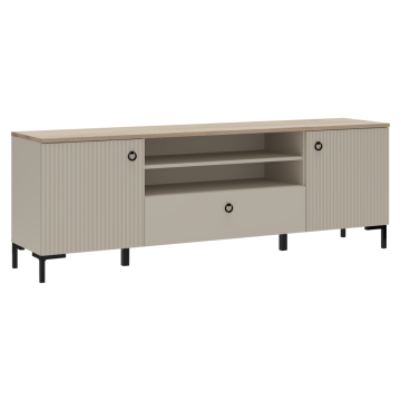 TV stolík, sivohnedá Taupe/dub silverjack, DOMCA 2D1S