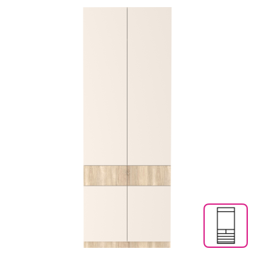 Skriňa, dub sonoma/kašmír, VERTIO SZF4D2S