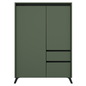 Komoda, smoke zelená/čierna, LONGY REG2D1S1K