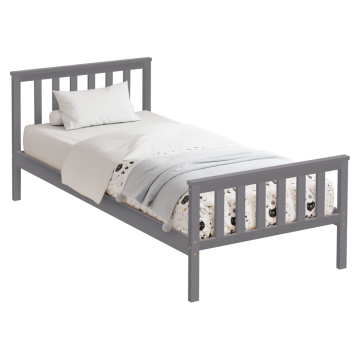 Posteľ s roštom, sivá, 90x200, ANATRA