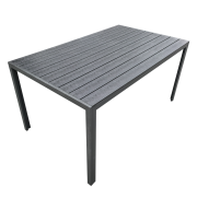 Záhradný stôl, hliník, čierna, ZINAN