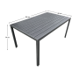 Záhradný stôl, hliník, čierna, ZINAN