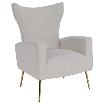 Relaxačné kreslo, béžová  Velvet látka, BARET