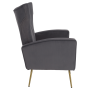 Relaxačné kreslo, sivá Velvet látka, BARET