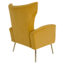 Relaxačné kreslo, žltá Velvet látka, BARET