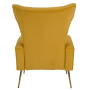 Relaxačné kreslo, žltá Velvet látka, BARET