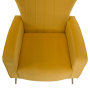 Relaxačné kreslo, žltá Velvet látka, BARET