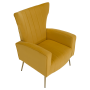 Relaxačné kreslo, žltá Velvet látka, BARET