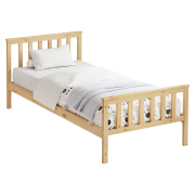 Posteľ s roštom, prírodná, 90x200, ANATRA