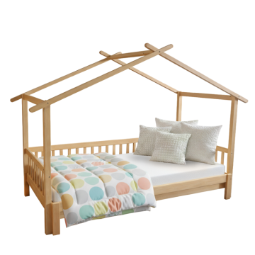 Montessori posteľ s prístelkou, prírodná, 90x200, KESIO