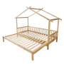 Montessori posteľ s prístelkou, prírodná, 90x200, KESIO