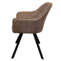 Otočné jedálenské kreslo, sivohnedá látka s efektom brúsenej kože, SAMANTA