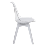 Stolička, transparentná biela, akryl/ekokoža/biela, BALI 3 NEW