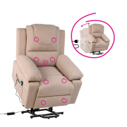 Masážne polohovacie kreslo s vyhrievaním, hnedá, LIFTELO