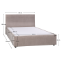 Posteľ s úložným priestorom, 160x200, béžová, RUNOL