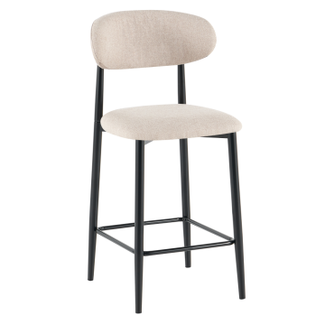 Barová stolička, béžová látka/čierna, ZAJDA TYP 2