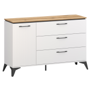 Komoda, biela/dub evoke, VELIS 1D3S