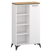 Nízky regál, biela/dub evoke, VELIS 1D