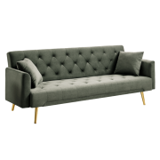 Rozkladacia pohovka, tmavo zelená/gold chróm-zlatý, ALISIA