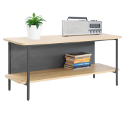 Regál, dub/čierna, SEFLOS