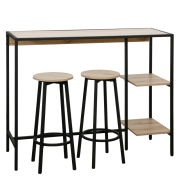 Barový set 1+2, dub/čierna, POHOS