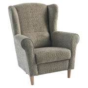 Kreslo ušiak, sivobéžová Taupe látka Coral, CHARLOT