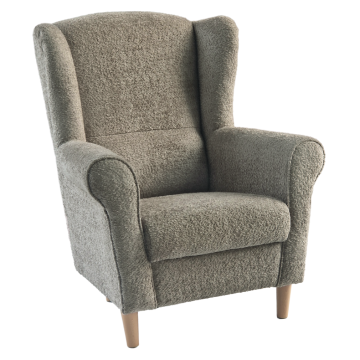 Kreslo ušiak, sivobéžová Taupe látka Coral, CHARLOT