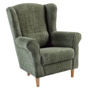 Kreslo ušiak, zelená látka Coral, CHARLOT