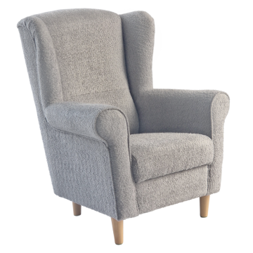 Kreslo ušiak, sivá látka Coral, CHARLOT