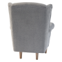 Kreslo ušiak, sivá látka Coral, CHARLOT
