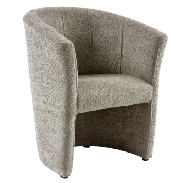 Klubové kreslo, sivobéžová Taupe látka Coral, CUBA