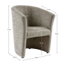 Klubové kreslo, sivobéžová Taupe látka Coral, CUBA