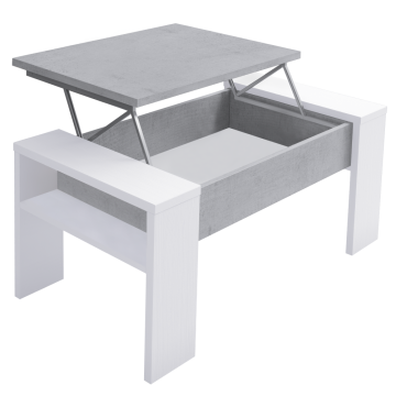 Konferenčný stolík, biela/betón, PULA