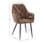 Dizajnové kreslo, hnedá Velvet látka, VERIO NEW
